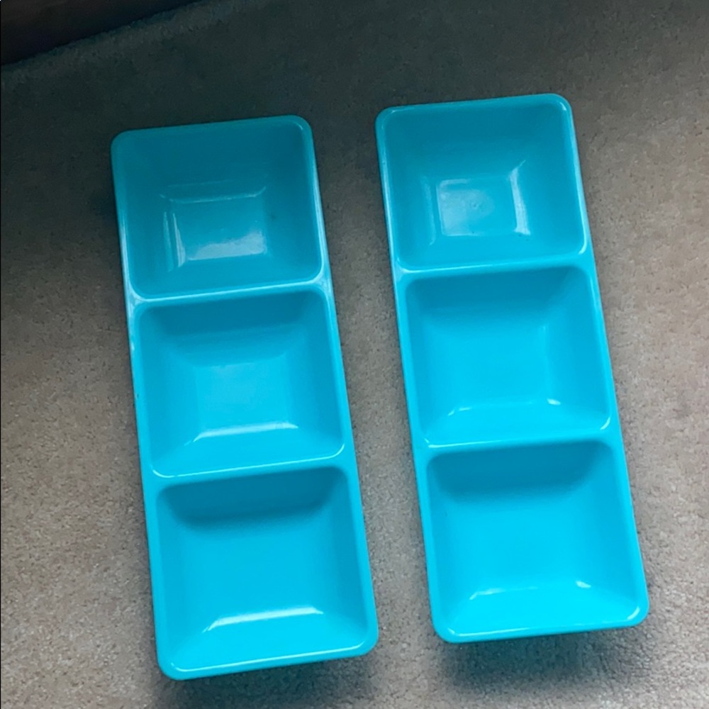 Two trays for snacks, dips, and more
